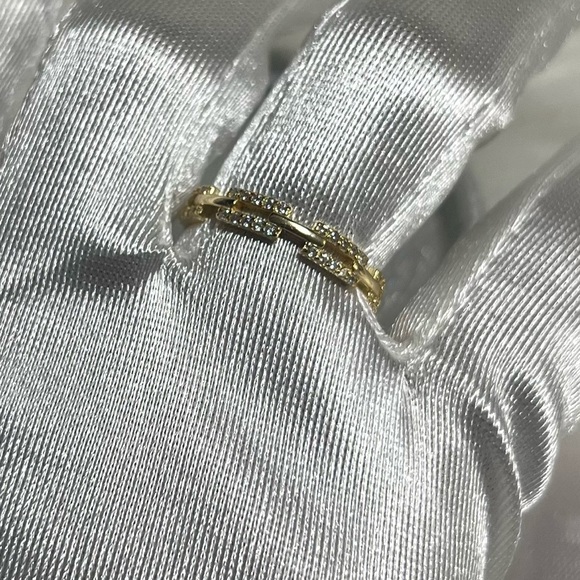 S925 Sterling Silver Style Chain Ring Size 7 - Picture 7 of 7